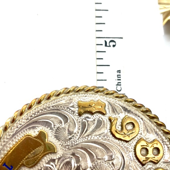 Kathy’s Championship Sterling Overlay Error Belt Buckle - Picture 6 of 7